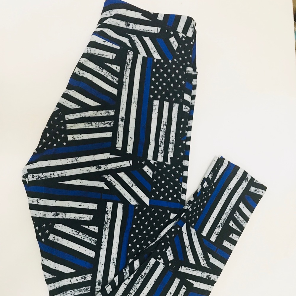 Back the blue Line Flag Leggings - OS/TC/TC2
